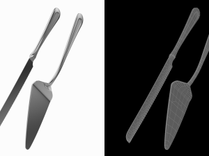 Cake Pie Pizza Knife and Server Classic Cutlery Modello 3D