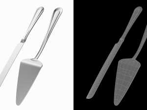 Cake Pie Pizza Knife and Server Classic Cutlery Modello 3D