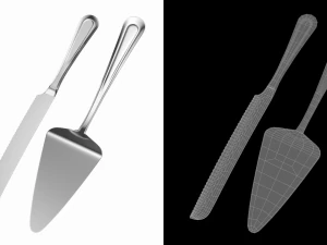 Cake Pie Pizza Knife and Server Classic Cutlery 3D Model