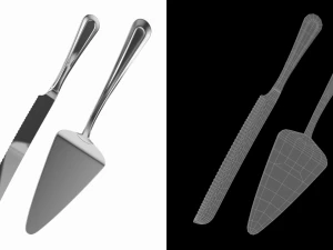 Cake Pie Pizza Knife and Server Classic Cutlery 3D Model