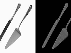 Cake Pie Pizza Knife and Server Classic Cutlery Modello 3D