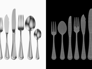 Classic Cutlery Set of 9 Pieces COLLECTION Model 3D