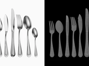 Juego de Cubiertos Cl&aacute;sicos de 9 Piezas COLECCI&Oacute;N Modelo 3D