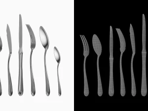 Juego de Cubiertos Cl&aacute;sicos de 9 Piezas COLECCI&Oacute;N Modelo 3D
