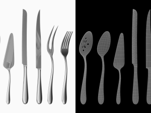 Generic Cutlery Serving Set of 7 Pieces COLLECTION Model 3D
