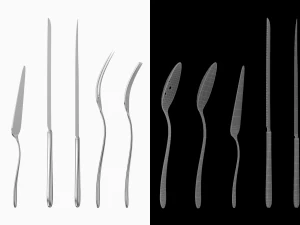 Conjunto de Talheres Gen&eacute;ricos para Servir com 7 Pe&ccedil;as COLE&Ccedil;&Atilde;O Modelo 3D