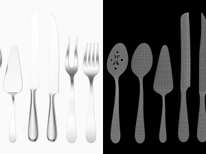 Generic Cutlery Serving Set of 7 Pieces COLLECTION Model 3D