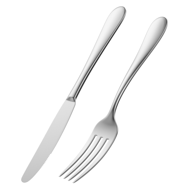 Dessert Knife and Fork Generic Cutlery Modelo 3D .c4d .max .obj .3ds .fbx .stl .blend 