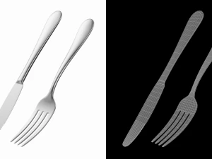 Dessert Knife and Fork Generic Cutlery 3D Model