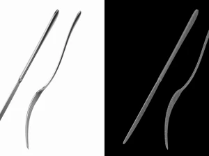 Dessert Knife and Fork Generic Cutlery 3D Model