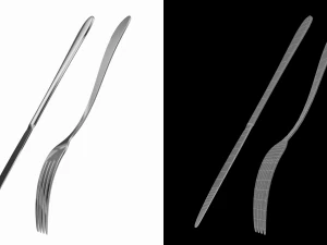 Dessert Knife and Fork Generic Cutlery 3D Model