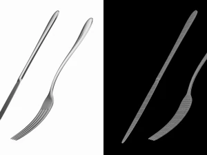 Dessert Knife and Fork Generic Cutlery 3D Model
