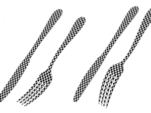 Dessert Knife and Fork Generic Cutlery Modelo 3D