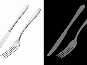 Table Dinner Knife and Fork Generic Cutlery 3D Model
