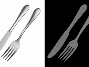 Table Dinner Knife and Fork Generic Cutlery 3D Model