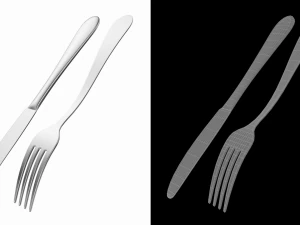 Table Dinner Knife and Fork Generic Cutlery 3D Model