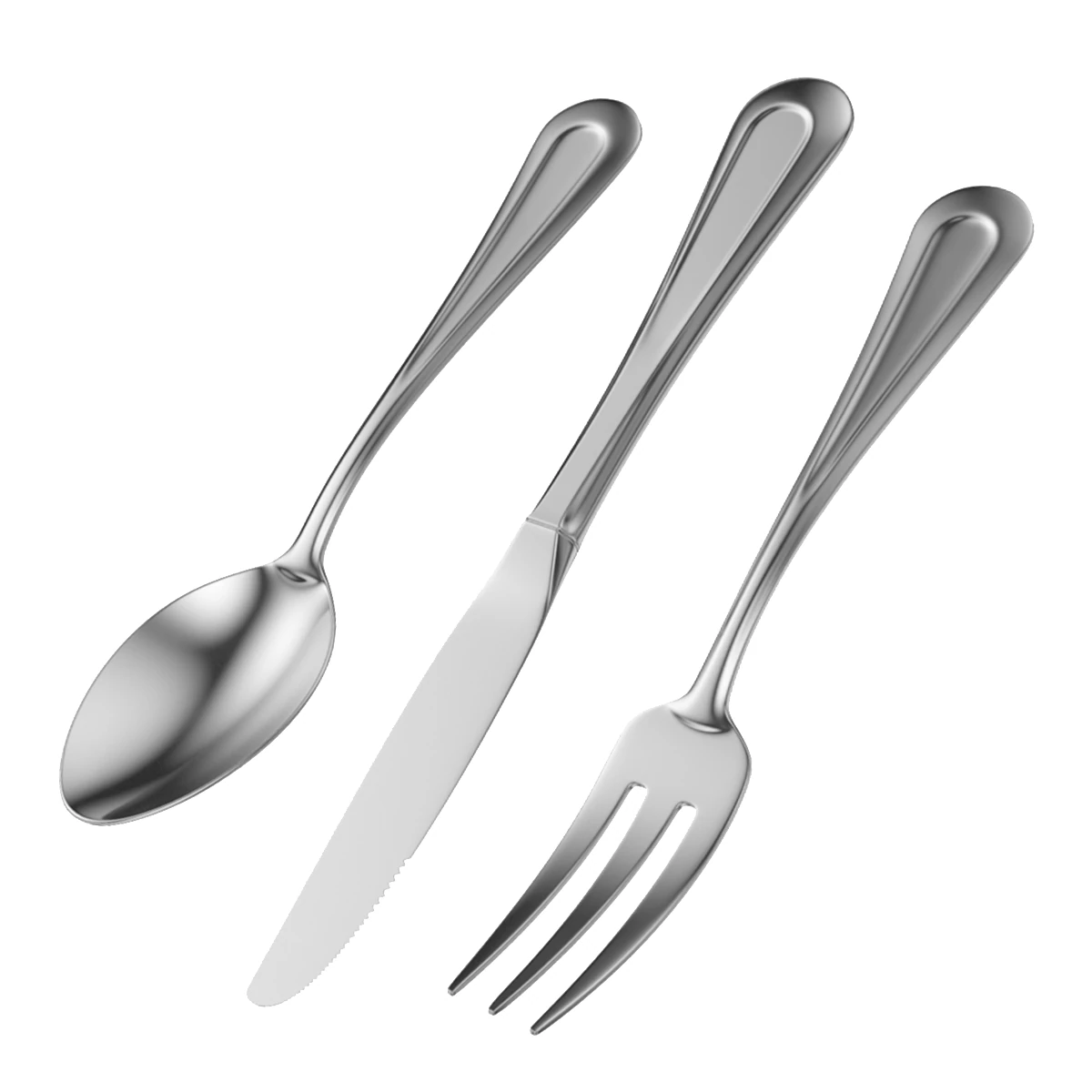 Dessert Knife Fork Spoon Classic Cutlery 3D Model .c4d .max .obj .3ds .fbx .stl .blend 