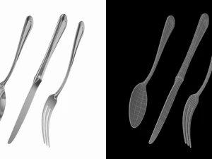 Dessert Knife Fork Spoon Classic Cutlery 3D Model