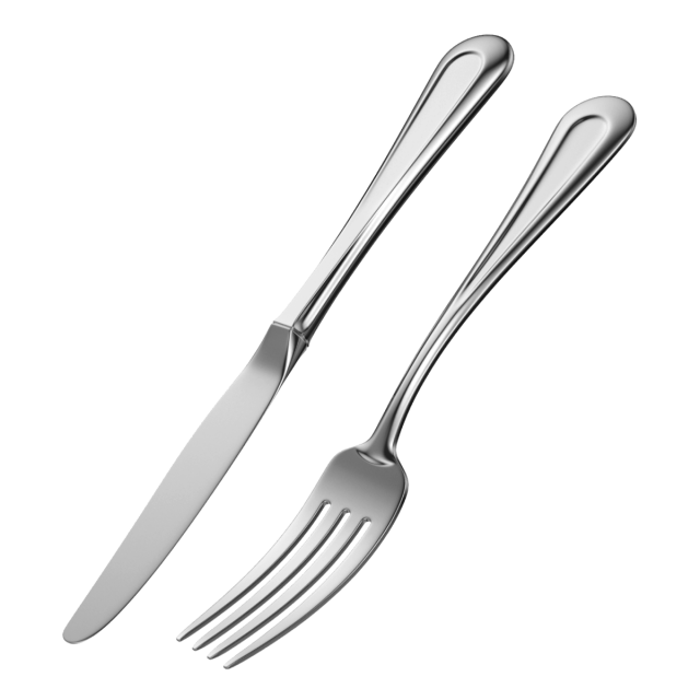 Table Dinner Knife and Fork Classic Cutlery Modello 3D .c4d .max .obj .3ds .fbx .stl .blend 