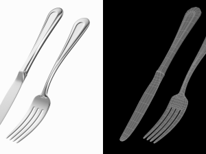 Table Dinner Knife and Fork Classic Cutlery Modello 3D