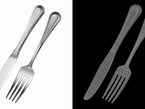 Table Dinner Knife and Fork Classic Cutlery Modello 3D