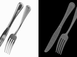 Table Dinner Knife and Fork Classic Cutlery Modello 3D