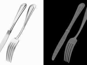 Table Dinner Knife and Fork Classic Cutlery Modello 3D