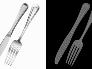 Table Dinner Knife and Fork Classic Cutlery Modello 3D