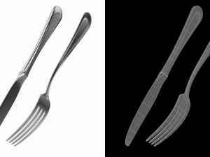 Table Dinner Knife and Fork Classic Cutlery Modello 3D