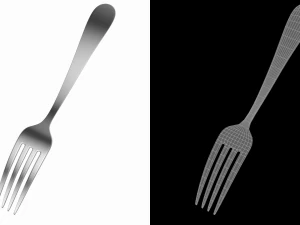 Dessert Fork Generic Cutlery 3D Model