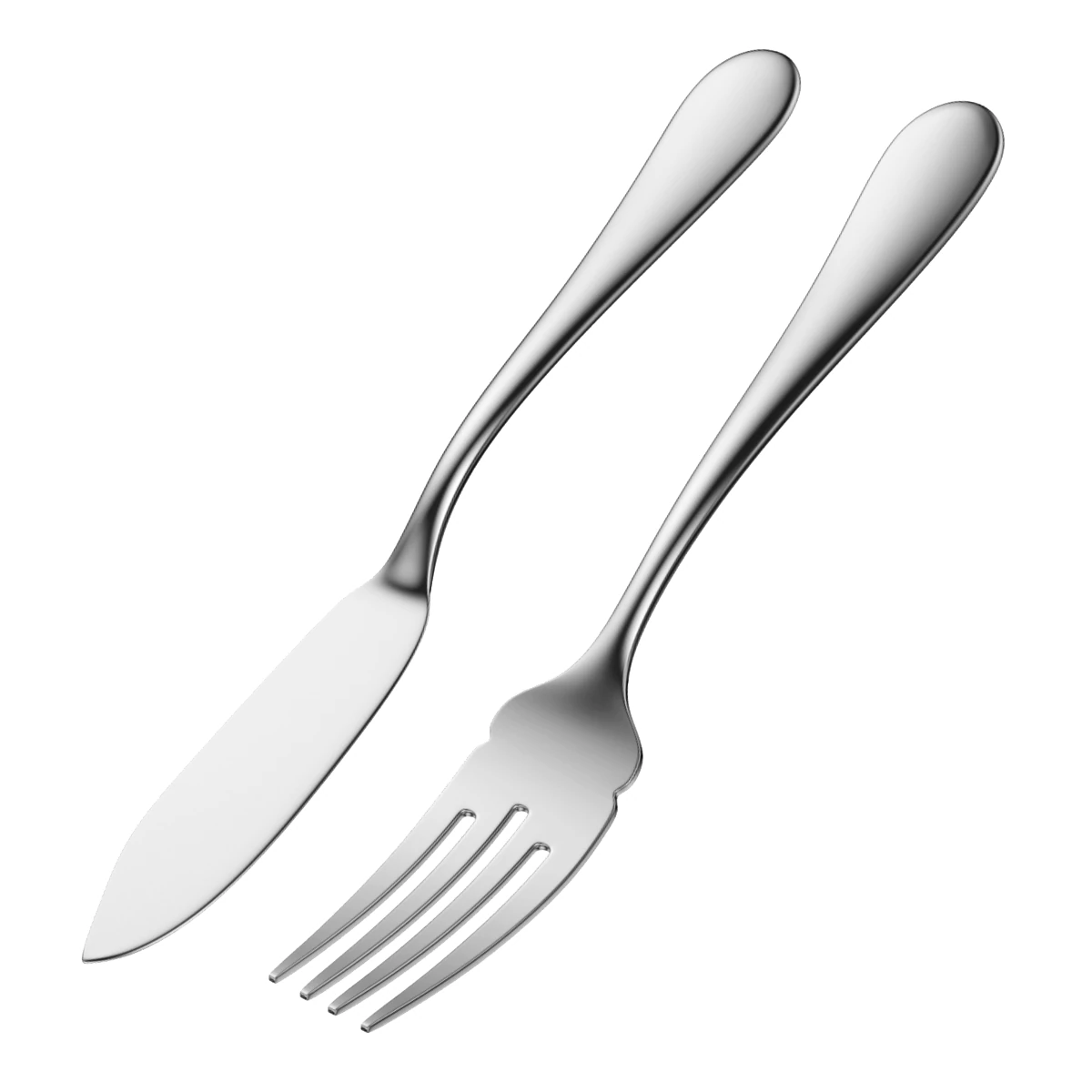 Fish Knife and Fork Generic Cutlery 3D Model .c4d .max .obj .3ds .fbx .stl .blend 