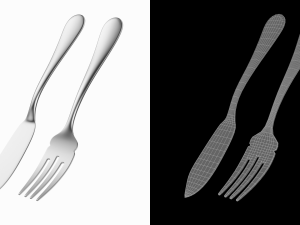 Fish Knife and Fork Generic Cutlery Modello 3D
