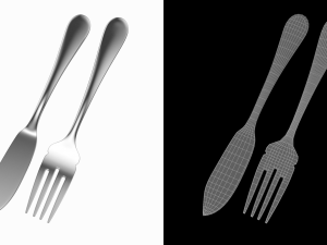 Fish Knife and Fork Generic Cutlery Modello 3D