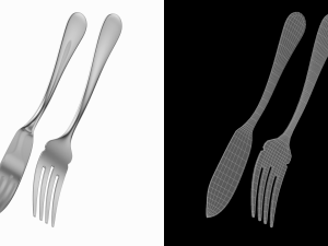 Fish Knife and Fork Generic Cutlery Modello 3D