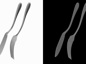 Fish Knife and Fork Generic Cutlery Modello 3D