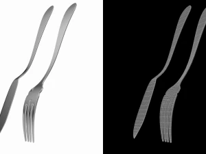 Fish Knife and Fork Generic Cutlery 3D Model