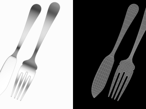 Fish Knife and Fork Generic Cutlery Modello 3D