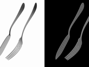 Fish Knife and Fork Generic Cutlery 3D Model