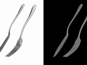 Fish Knife and Fork Generic Cutlery 3D Model