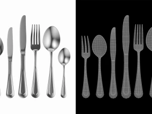 Classic Cutlery Set 7 Pieces COLLECTION 3D Model