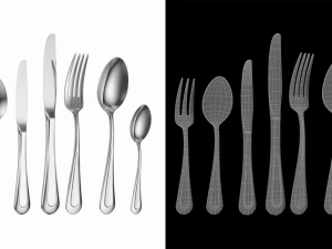 Classic Cutlery Set 7 Pieces COLLECTION 3D Model