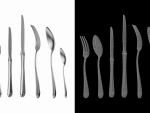 Classic Cutlery Set 7 Pieces COLLECTION 3D Model