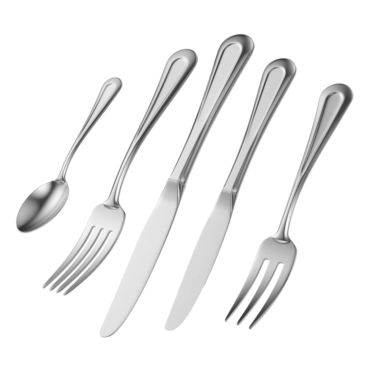 Classic Cutlery Set 5 Pieces COLLECTION 3D Model .c4d .max .obj .3ds .fbx .stl .blend 