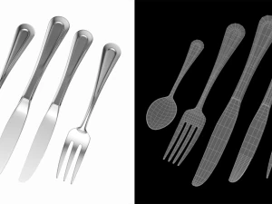 Classic Cutlery Set 5 Pieces COLLECTION 3D Model