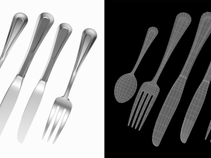 Classic Cutlery Set 5 Pieces COLLECTION Modello 3D