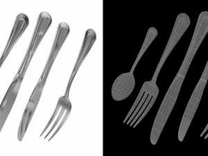 Classic Cutlery Set 5 Pieces COLLECTION 3D Model