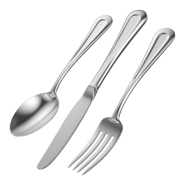 Table Dinner Knife Fork Spoon Classic Cutlery COLLECTION 3Dモデル .c4d .max .obj .3ds .fbx .stl .blend 
