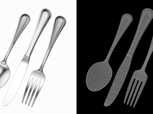 Table Dinner Knife Fork Spoon Classic Cutlery COLLECTION 3Dモデル