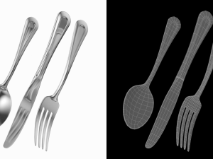 Table Dinner Knife Fork Spoon Classic Cutlery COLLECTION 3Dモデル