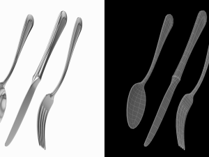 Table Dinner Knife Fork Spoon Classic Cutlery COLLECTION 3Dモデル